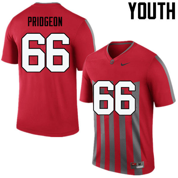 Youth Ohio State Buckeyes #66 Malcolm Pridgeon College Football Jerseys Game-Throwback